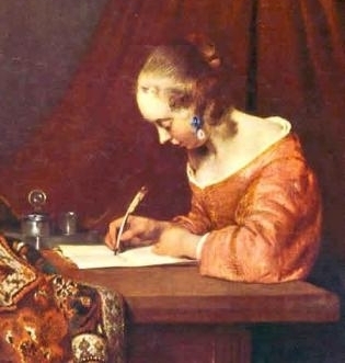 Donna che scrive una lettera