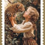 bambina e leopardo